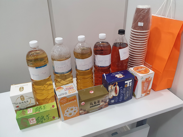 BBT b Various types of tea